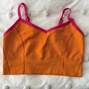 Offline by Aerie Seamless Stretch Medium Support Sports Bra in Orange Size XXL